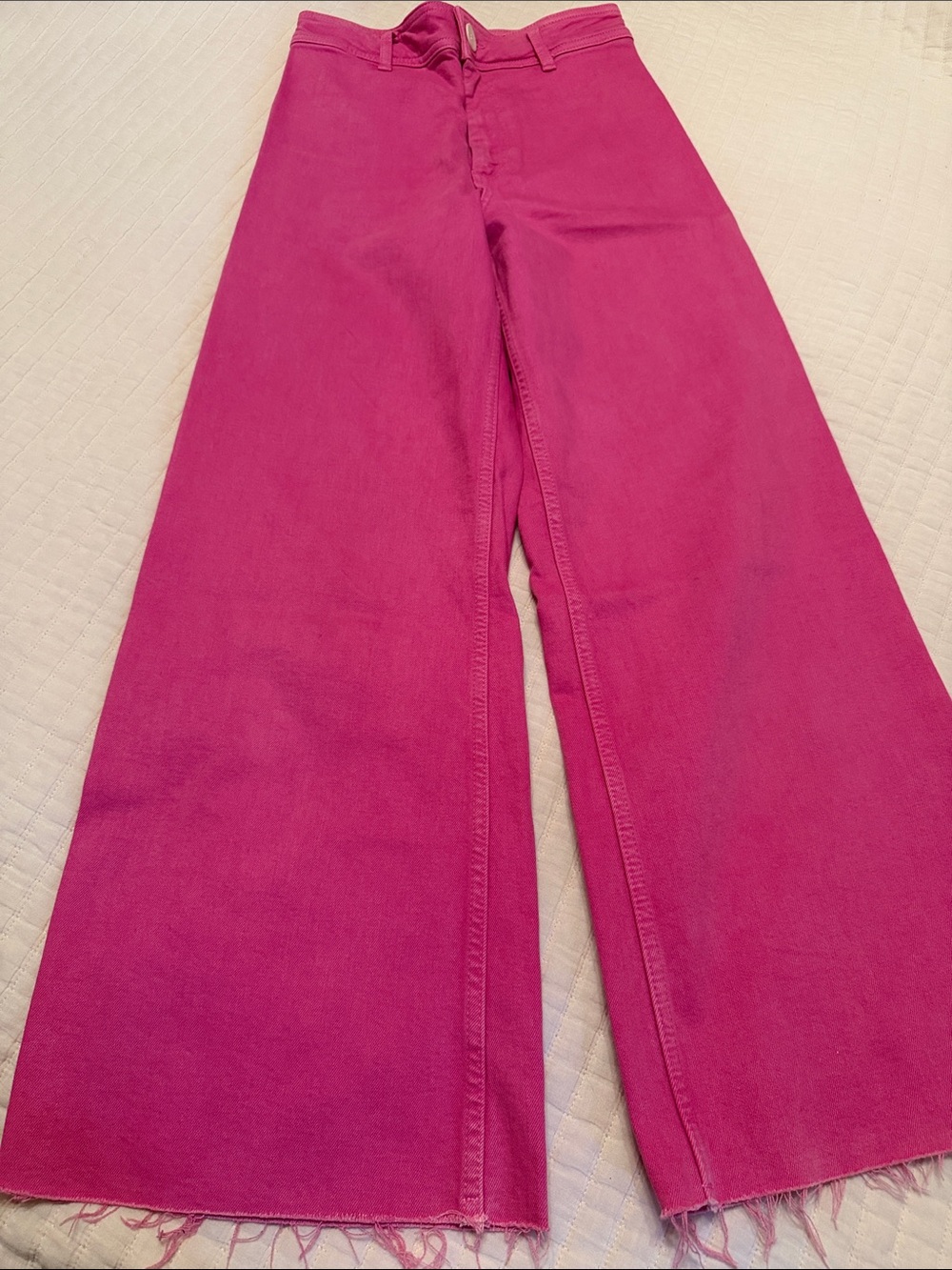 Women’s Wide-Leg High-Waist Jeans in Bright Pink